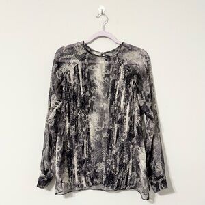 Yigal Azrouel Snake Semi-Sheer Blouse